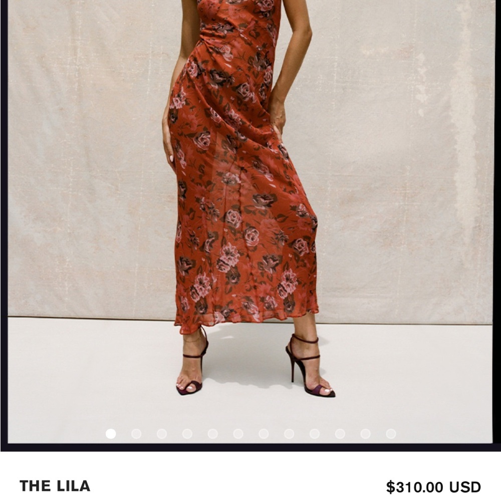 Realisation Par The Lila Floral Maxi Dress in Rosa (Rust Red)